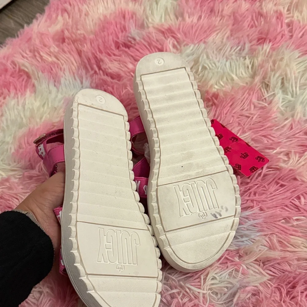 Juicy Couture Kids Sandals with Pink and Silver Accents